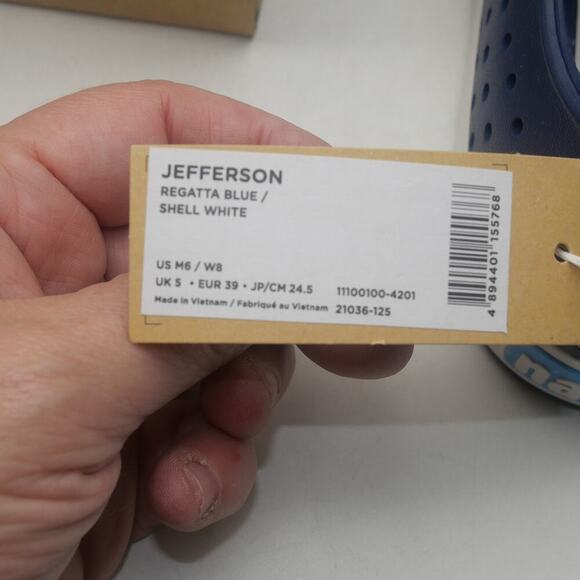 NEW Native Men's 6 Women's 8 Jefferson Water Slip On  Shoes Regatta Blue - Picture 7 of 9